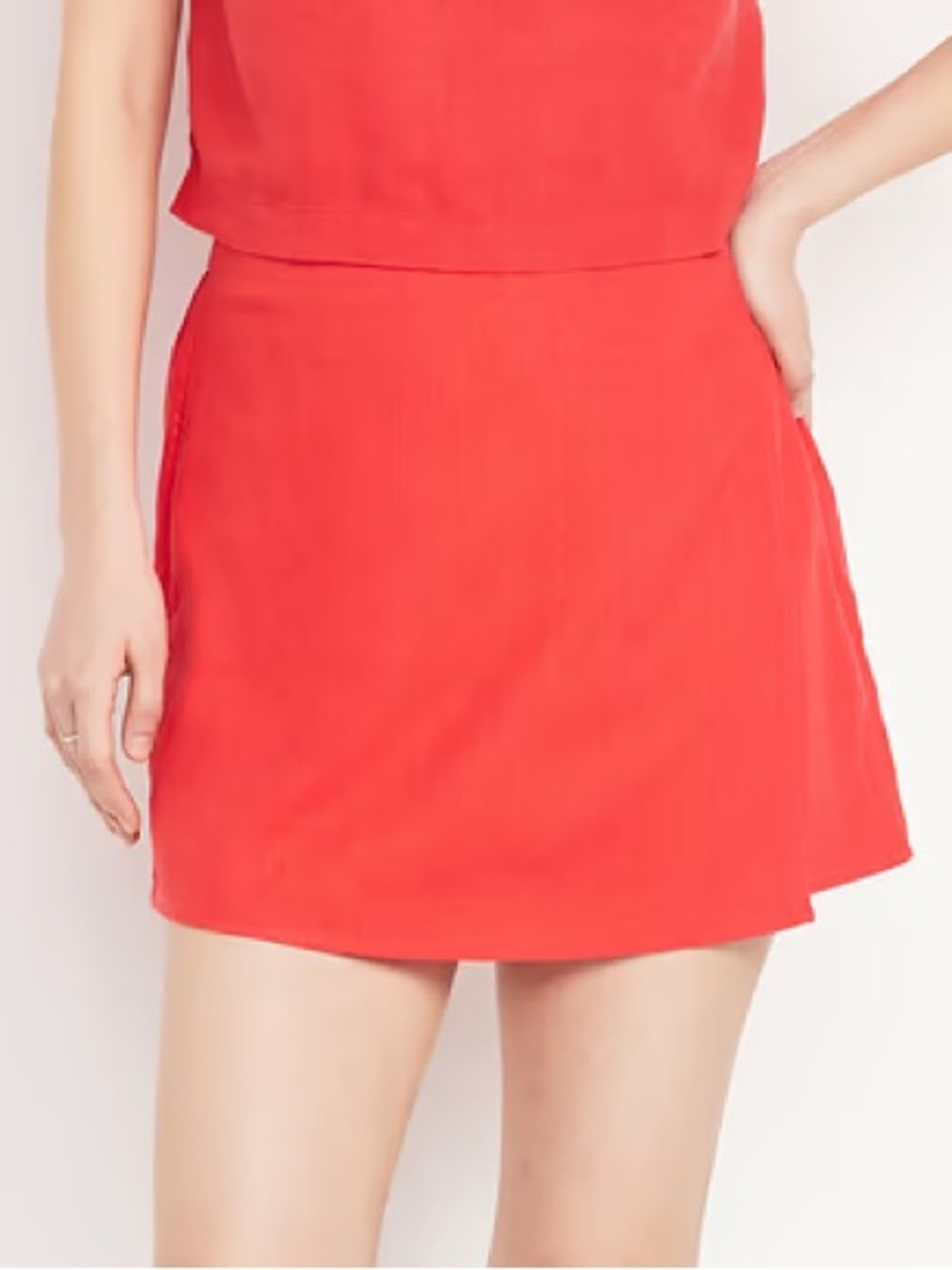 Old Navy High Waist Faux Wrap Linen Blend Mini Skort NWT - L
